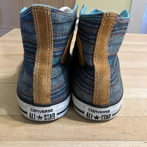 Converse Mens All Star High Top Peacock Acor Striped Sneakers Size 9 Blue SP EXC - Picture 5 of 12